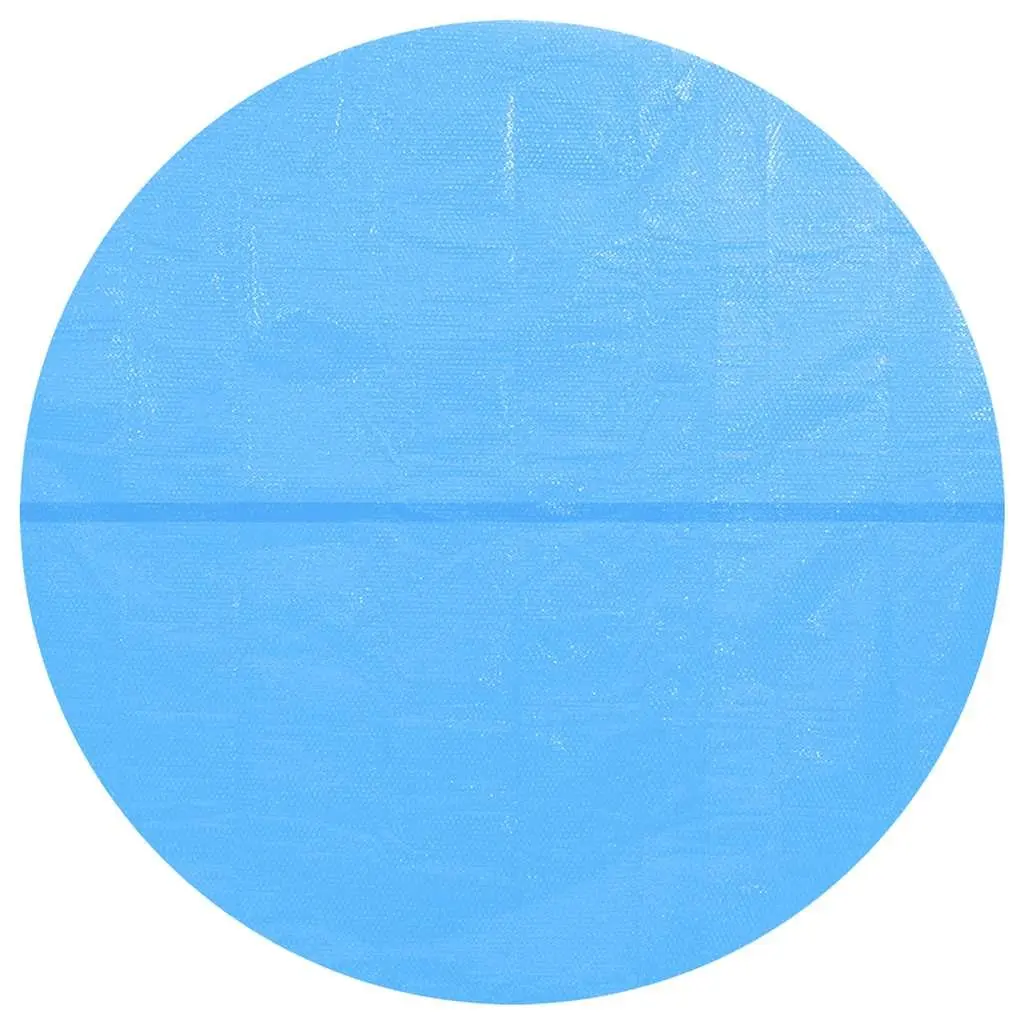 Floating Round Solar Pool Film PE Bubble Heat Retention 381cm Blue Cover