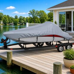 Boat Storage Cover Grey Water Repellent Heavy Duty Protection Mooring 427-488cm