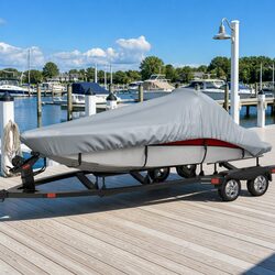 Boat Storage Cover Grey 427-488cm Length Mooring Protection Heavy Duty