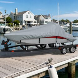 Boat Storage Cover Grey Mooring Protection Heavy Duty Water Repellent Fabric