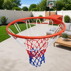 Basketball Rim Hoop Set with Net Orange 45cm Indoor Outdoor Play Recreation