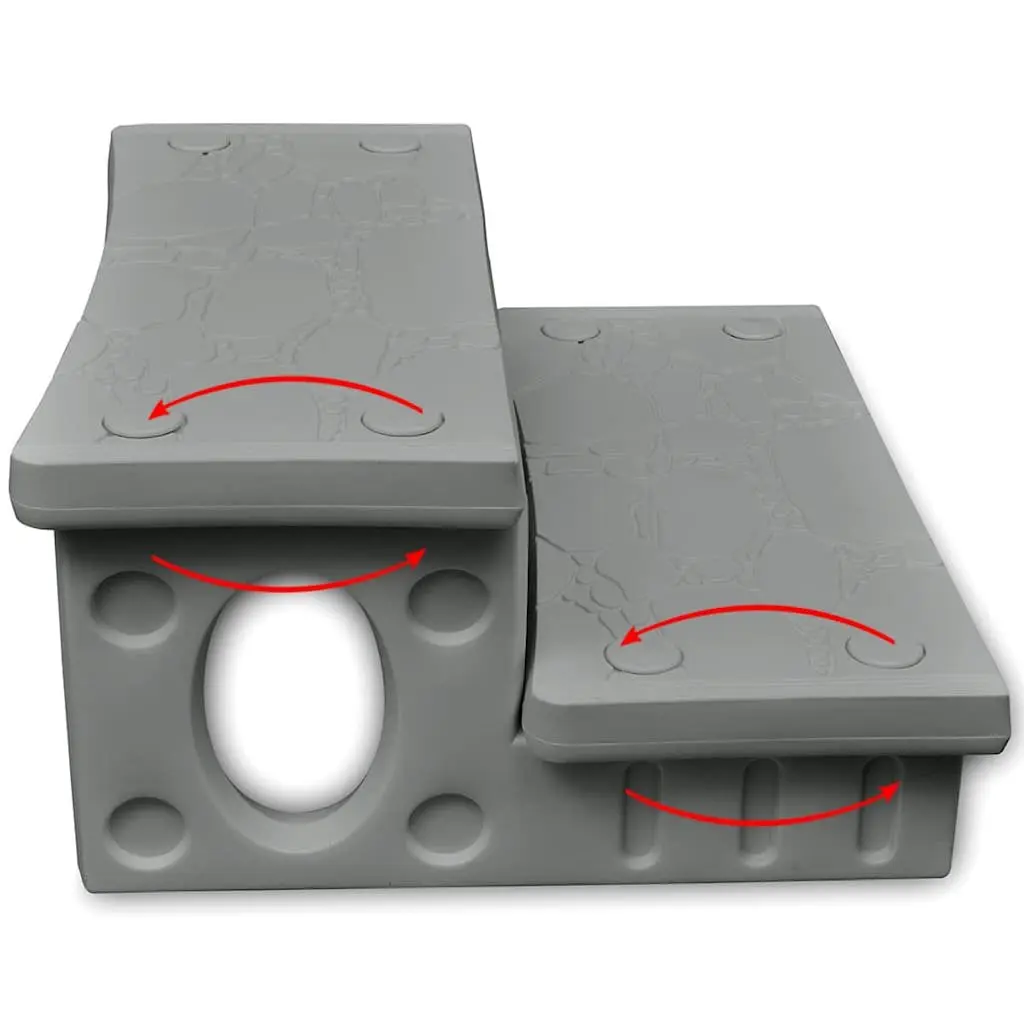 Spa Steps Non-Skid Surface Lightweight Grey Accessory for Hot Tub
