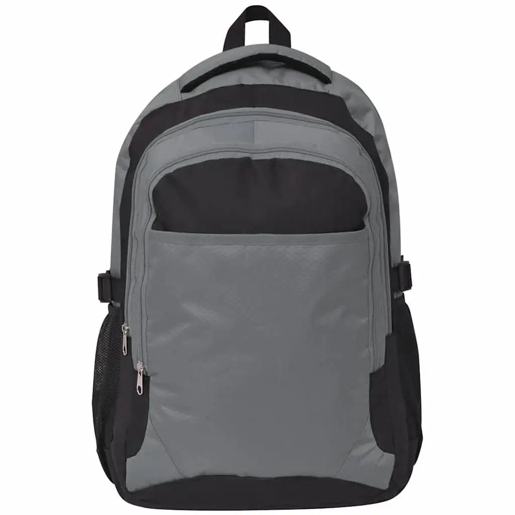 Backpack Large Capacity 40L Grey with Shoulder Straps and Multiple Compartments