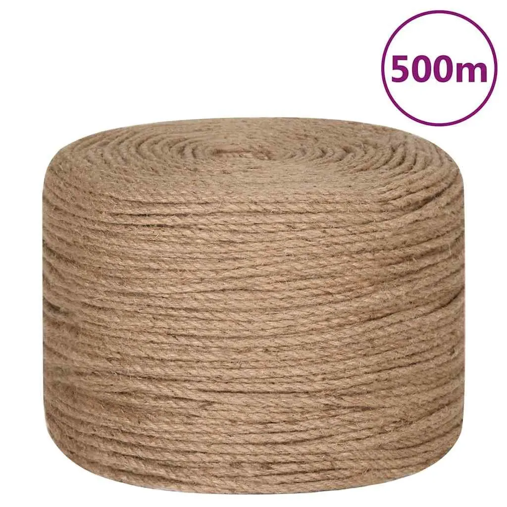 Natural Jute Rope 6mm 500m Brown Coil for Garden Agriculture and Household Use