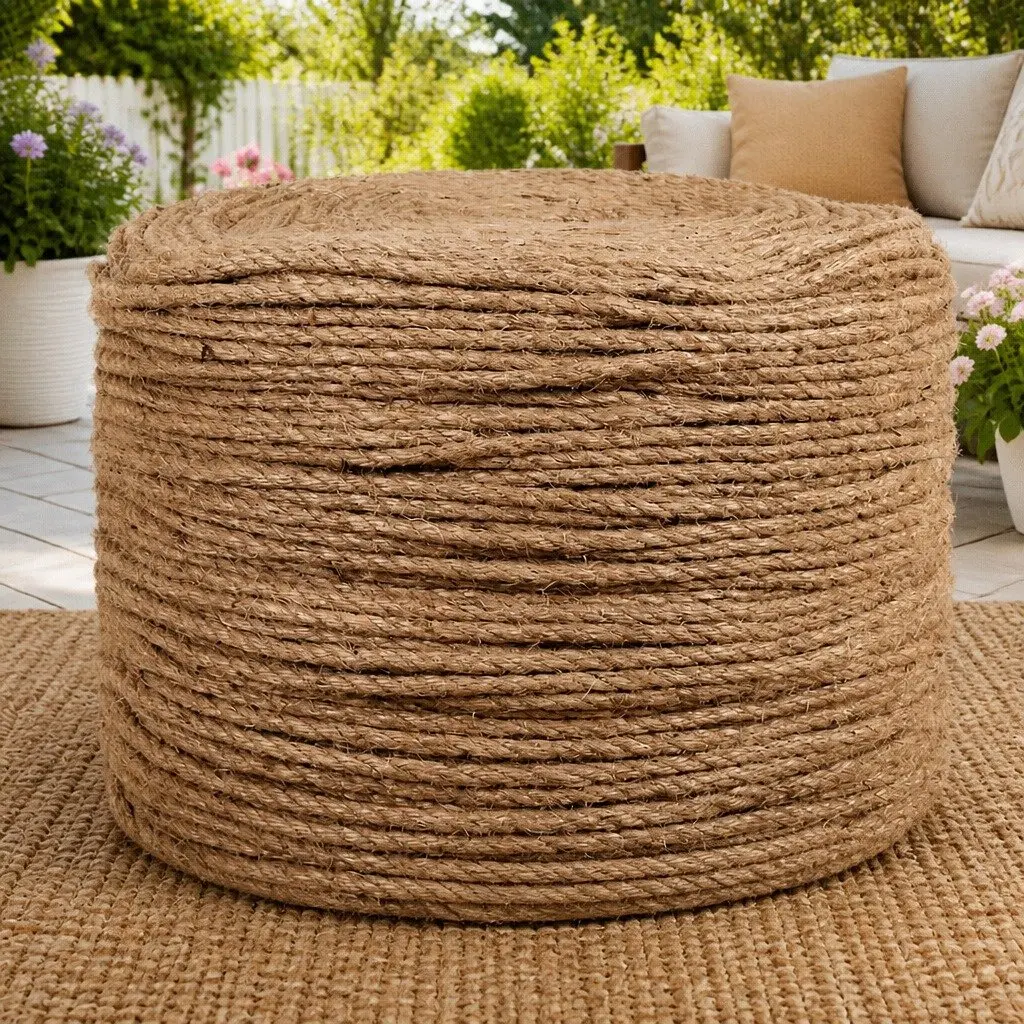 Natural Jute Rope 8mm 500m Brown Garden Decking Handrail Plant Support Hardware