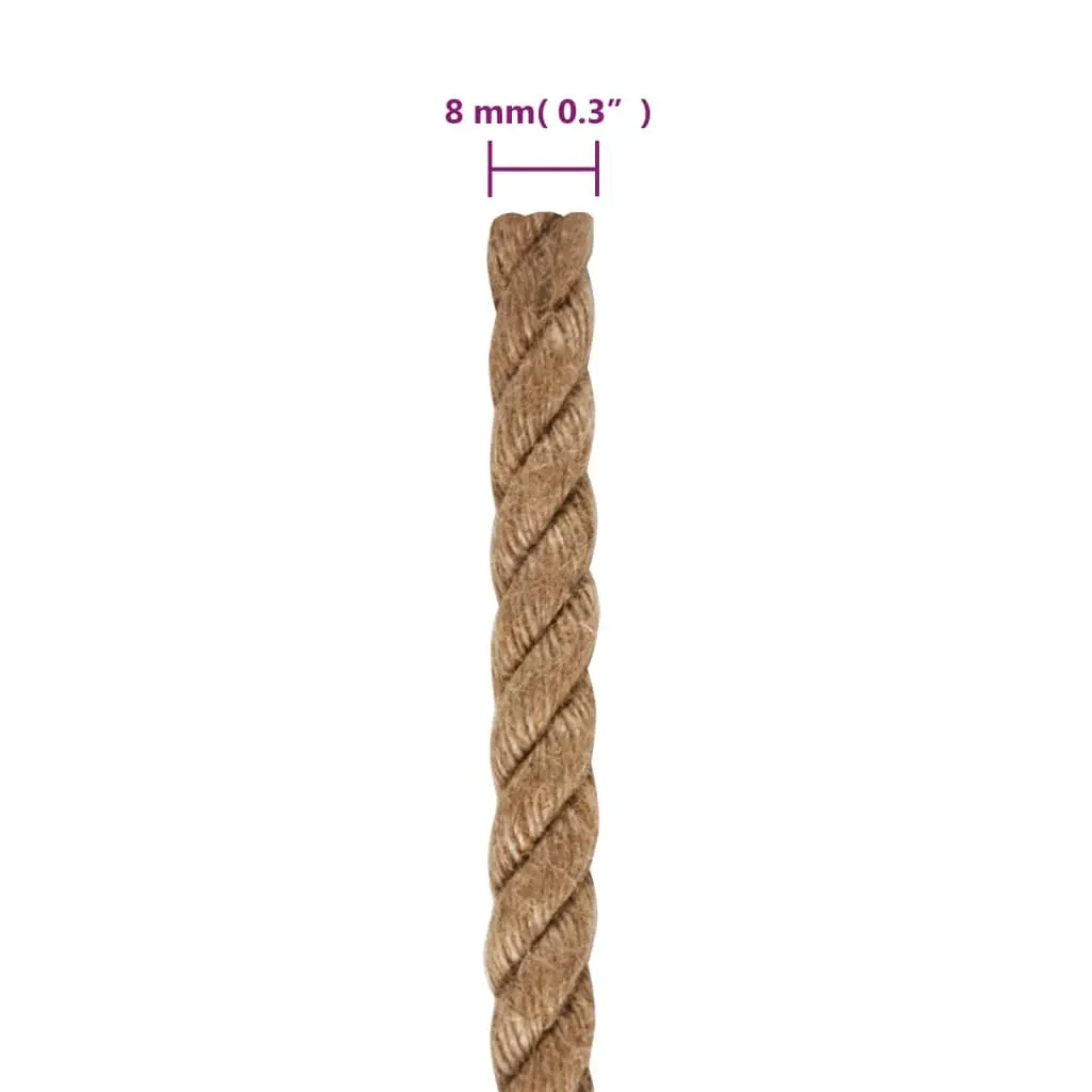Natural Jute Rope 8mm 500m Brown Garden Decking Handrail Plant Support Hardware