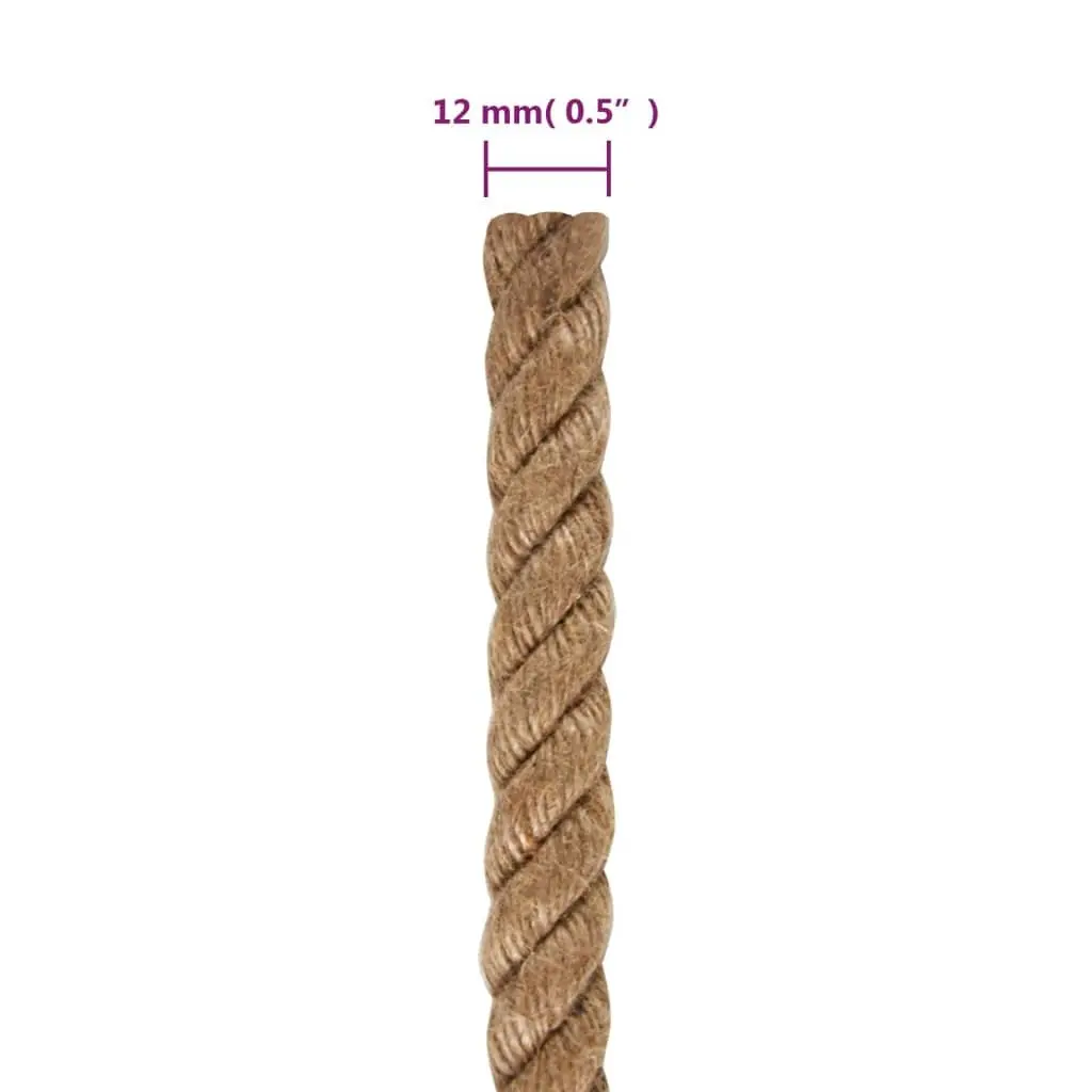 Natural Jute Rope 12mm 100m Coil Garden Decking Handrail Plant Support Utility