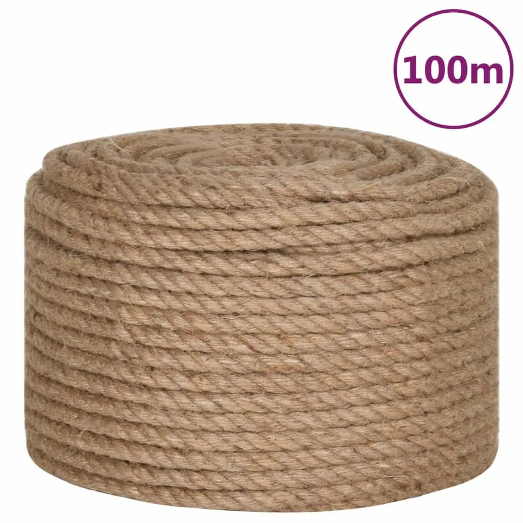 Natural Jute Rope 14mm 100m Brown Twine Garden Agriculture Decking Handrail