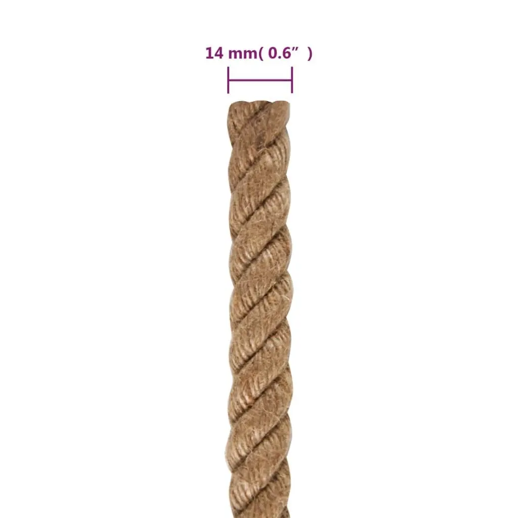 Natural Jute Rope 14mm 100m Brown Twine Garden Agriculture Decking Handrail