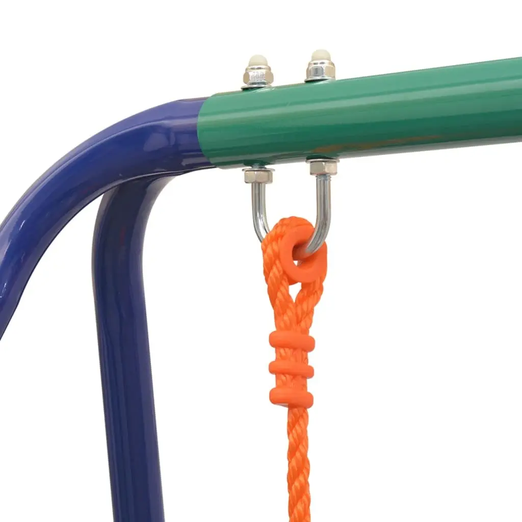Single Swing Sturdy Steel Frame Orange Outdoor Play Equipment for Kids Garden Backyard