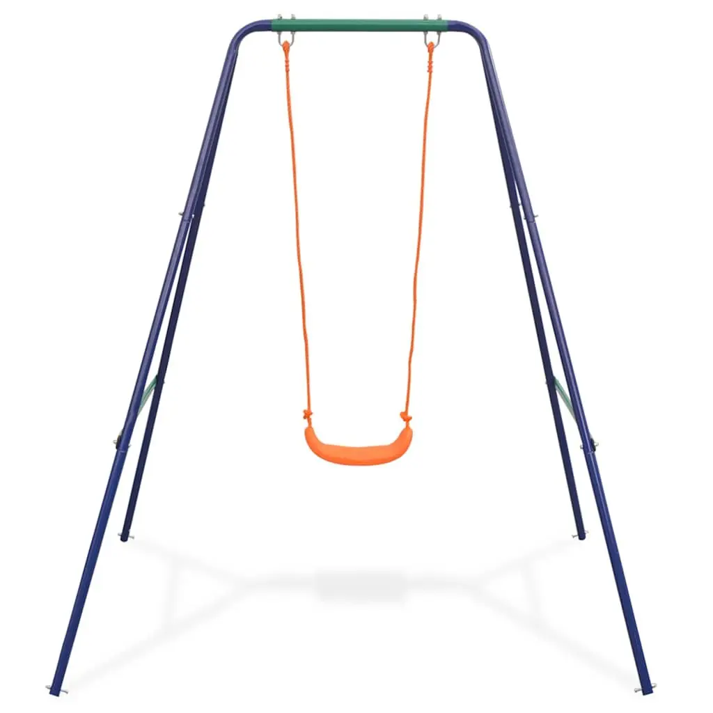 Swing Set A-Frame Outdoor Play Equipment Single and Toddler Swing Orange