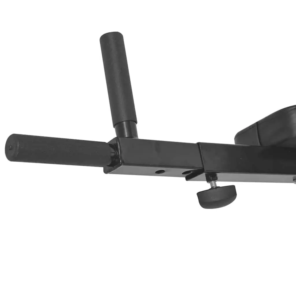 Wall-Mounted Dip Station Tricep Exercise Equipment Adjustable Black