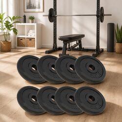Cast Iron Weight Plates 8 Pieces 2.5 kg Each Barbell Dumbbell Home Gym Training