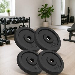 Cast Iron Weight Plates 4 pcs 5kg Each Barbell Dumbbell Home Gym Fitness