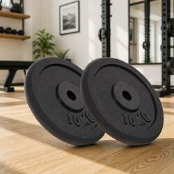 Weight Plates 2x10 kg Cast Iron Barbell Dumbbell Free Weights Home Gym