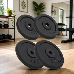 Cast Iron Weight Plates 4 Pieces Set 10kg 5kg Barbell Dumbbell Home Gym