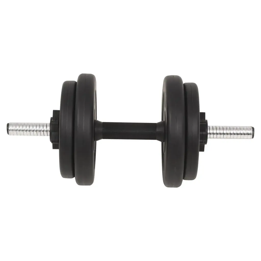 Barbell and Dumbbell Set 30kg Strength Training Equipment Black