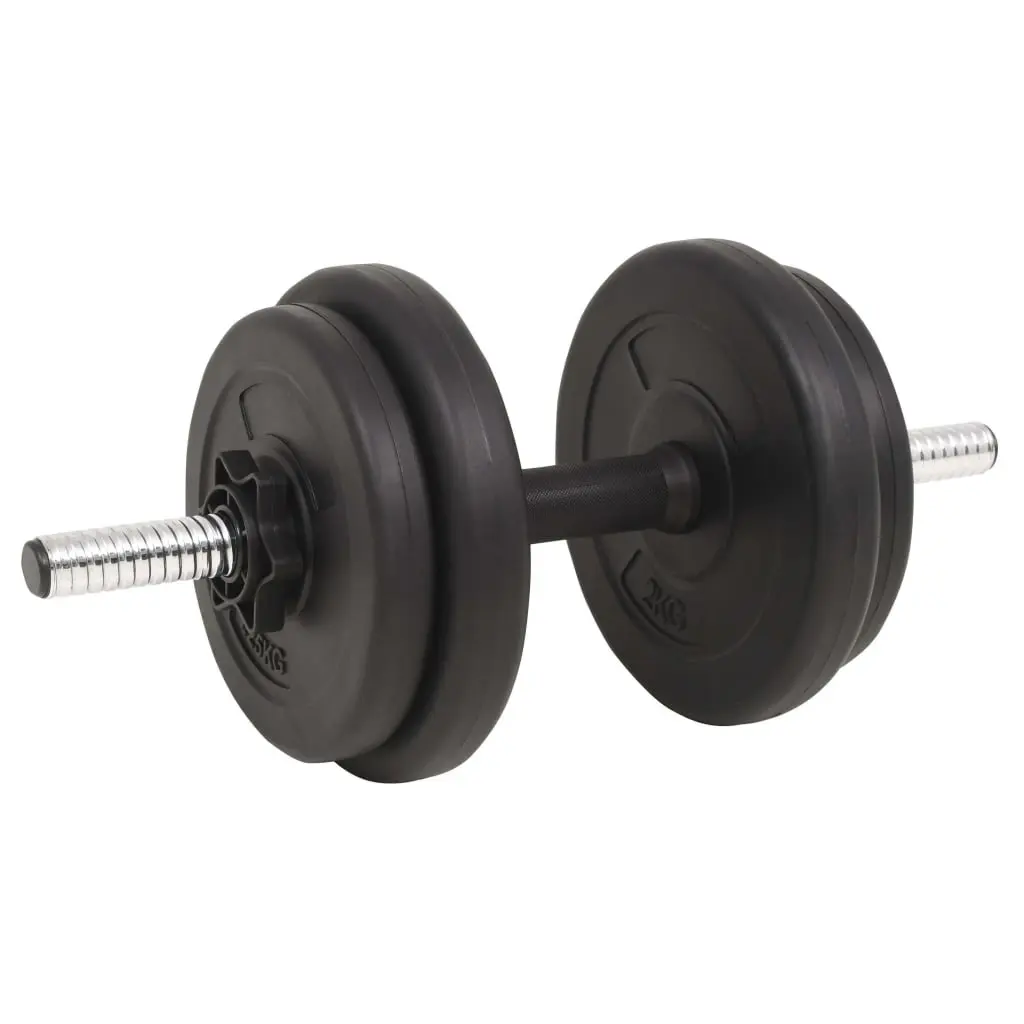 Barbell and Dumbbell Set 30kg Strength Training Equipment Black
