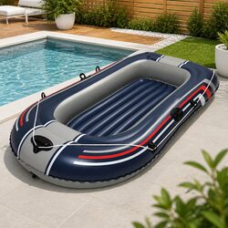 Inflatable Rowing Boat 228cm Blue Recreational Water Sports Fishing Lake Pool 2