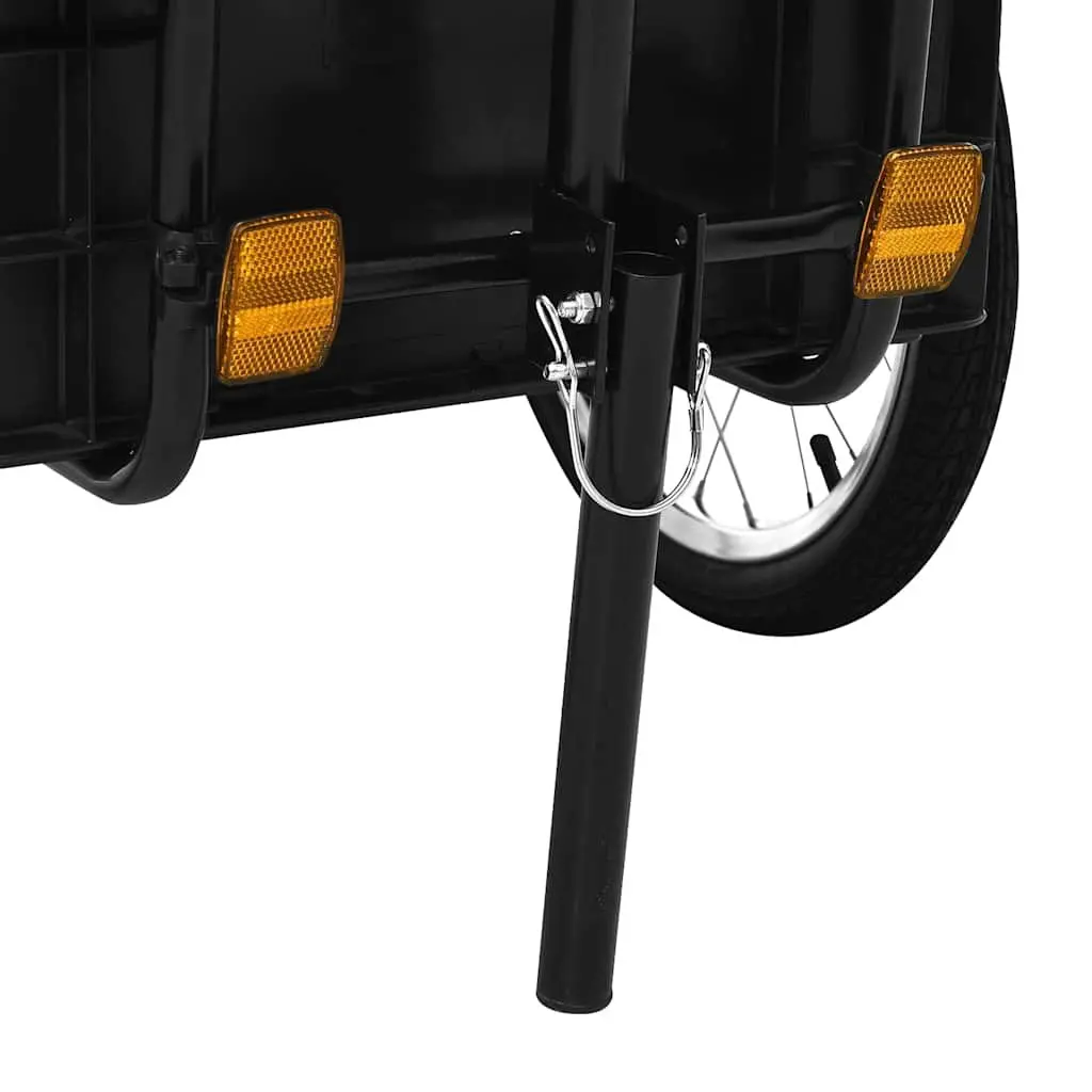 Bike Trailer Hand Wagon Steel Frame Transport Crate 155x60x83cm Black