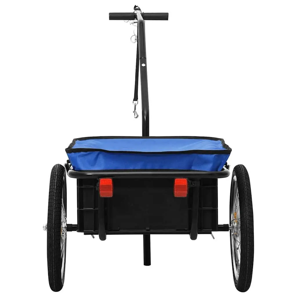 Bike Trailer Hand Wagon Steel Frame 155x60x83cm Black Cargo Transport Cycling
