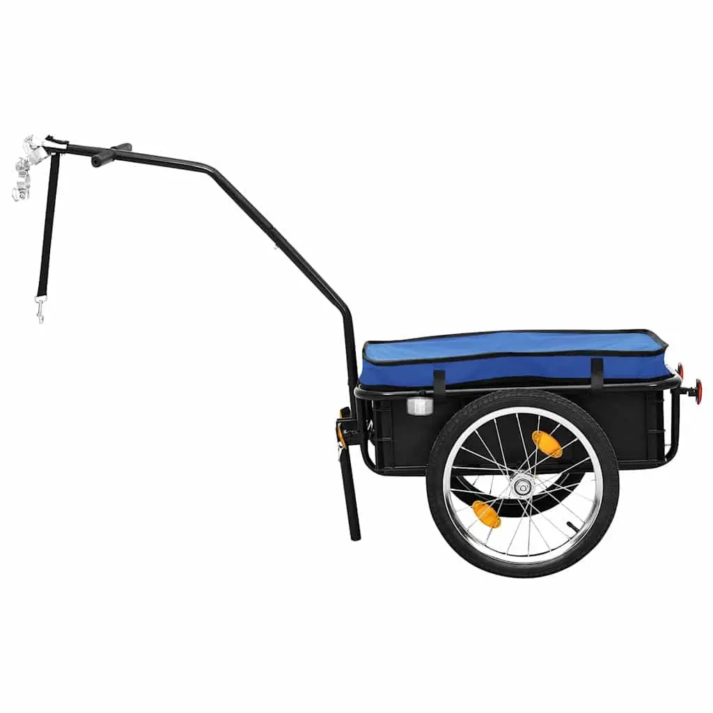 Bike Trailer Hand Wagon Steel Frame 155x60x83cm Black Cargo Transport Cycling