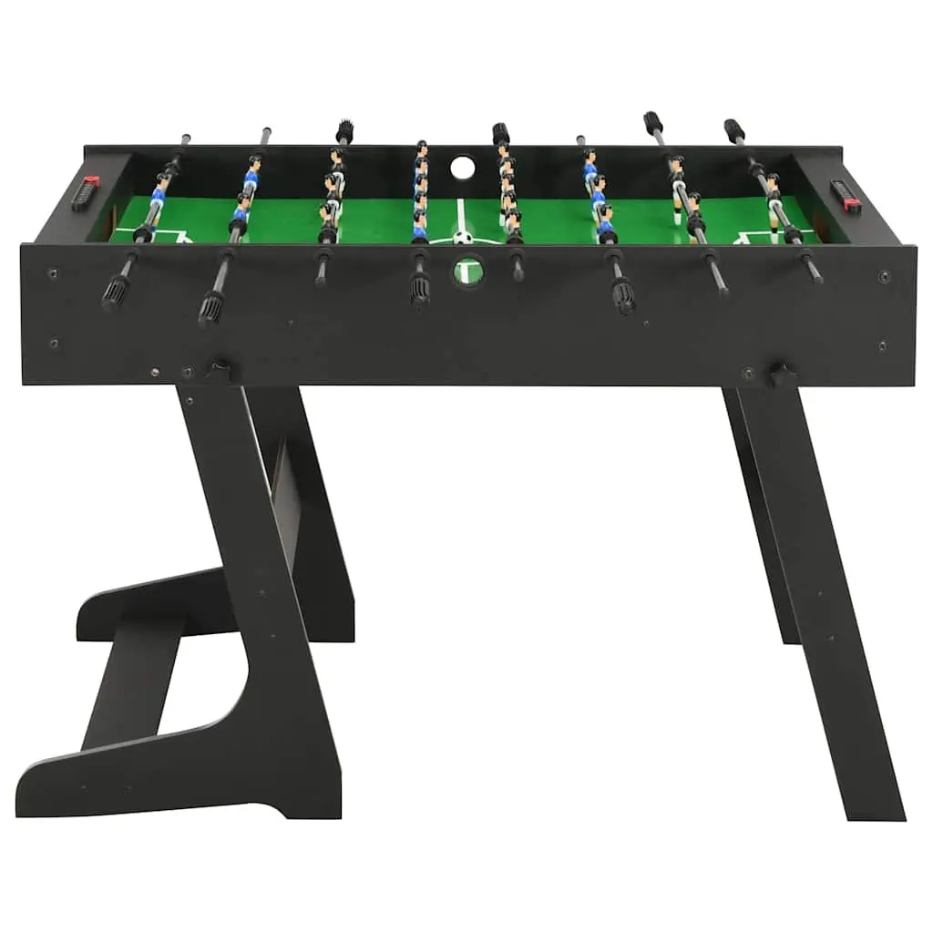 Folding Foosball Table 121cm Black Sturdy MDF Construction Indoor Game Room