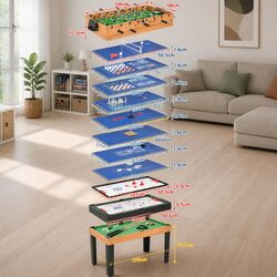 15-in-1 Multi Game Table Chess Billiard Foosball Table Tennis Hockey Shuffle