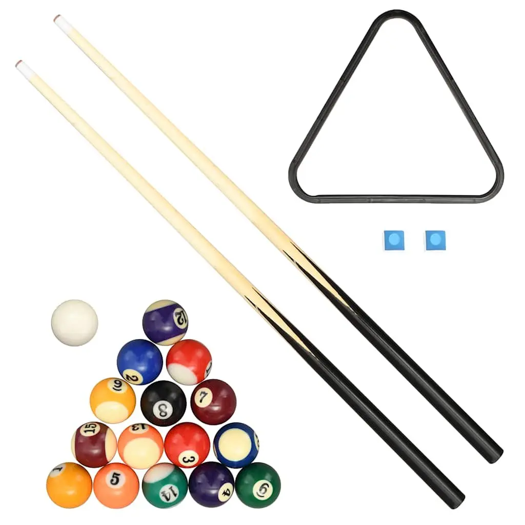Mini Pool Table 92x52x19cm Portable Billiards Game Tabletop Set Brown Green