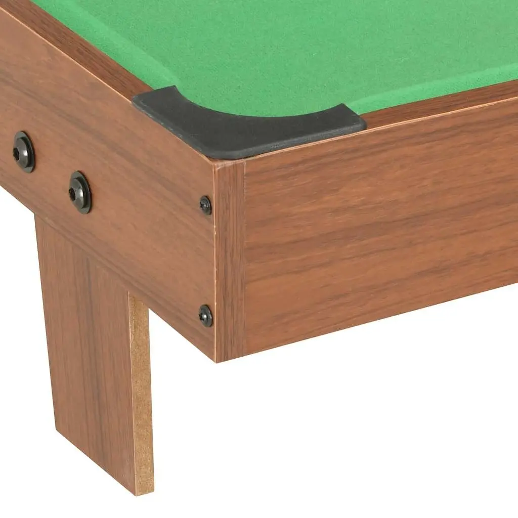 Mini Pool Table 92x52x19cm Portable Billiards Game Tabletop Set Brown Green
