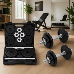 Dumbbell Set 20kg Cast Iron Free Weights Home Gym Exercise Training Fitness