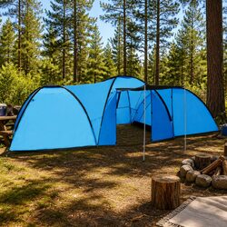 8 Person Camping Igloo Tent Spacious Family Outdoor Shelter Blue 650x240x190cm