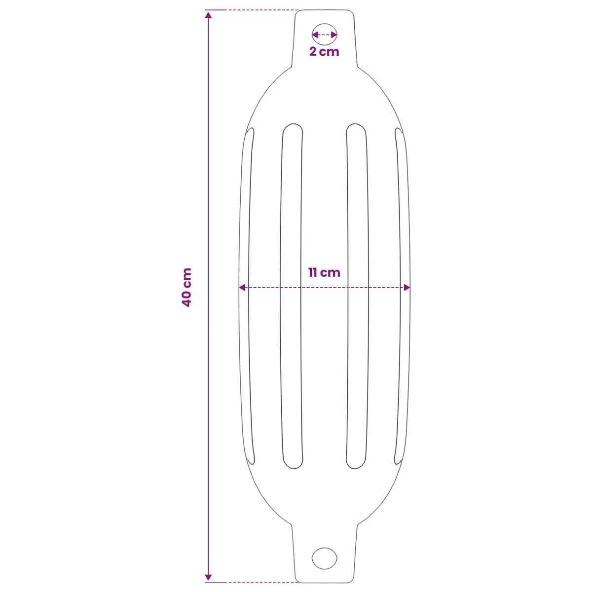 Boat Fenders Inflatable Mooring Protection 41 x 11.5 cm Black 4 Piece