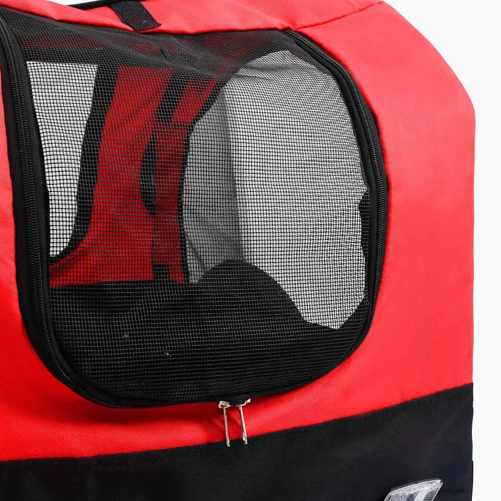 Pet Bike Trailer Jogging Stroller 2-in-1 Conversion Red Black