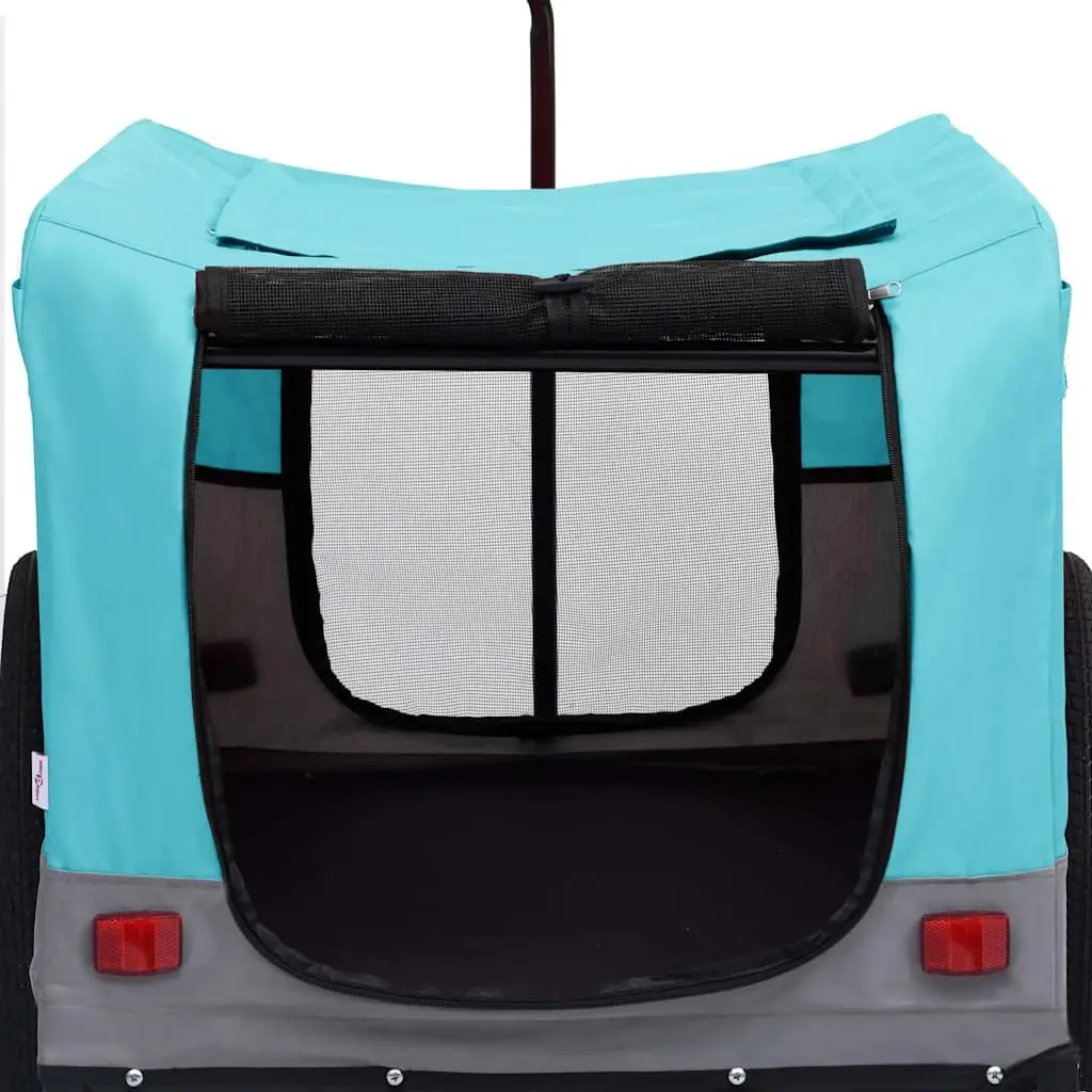 Pet Bike Trailer Jogging Stroller 2-in-1 Convertible Blue Grey