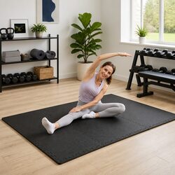 Exercise Floor Mats 12 pcs Puzzle Interlocking Foam Padding Home Gym Play Area