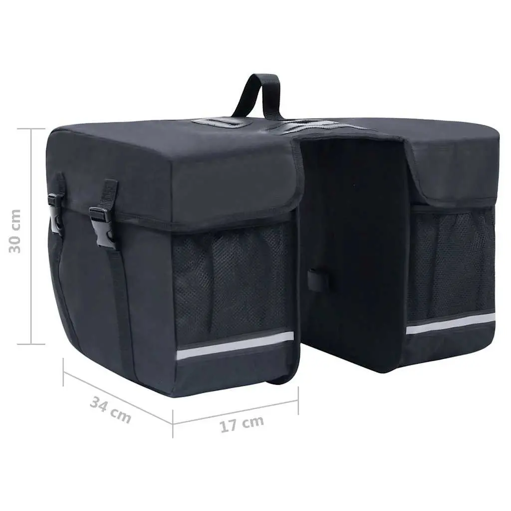 Bicycle Pannier Bag Waterproof 35L Black Reflective Cycling Storage