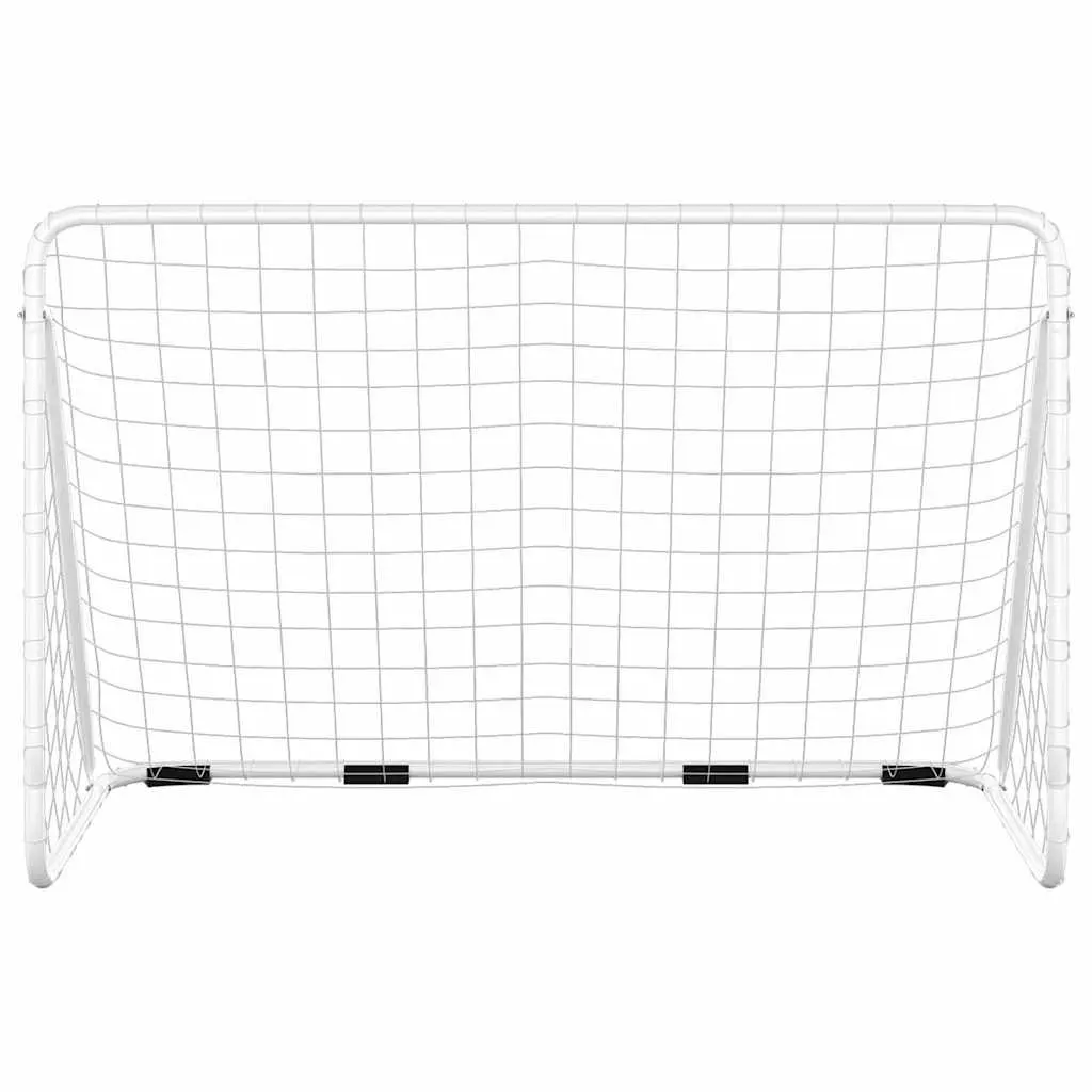 Football Goal Steel Frame Weather-Resistant Polyester Net 180x90x120 cm White