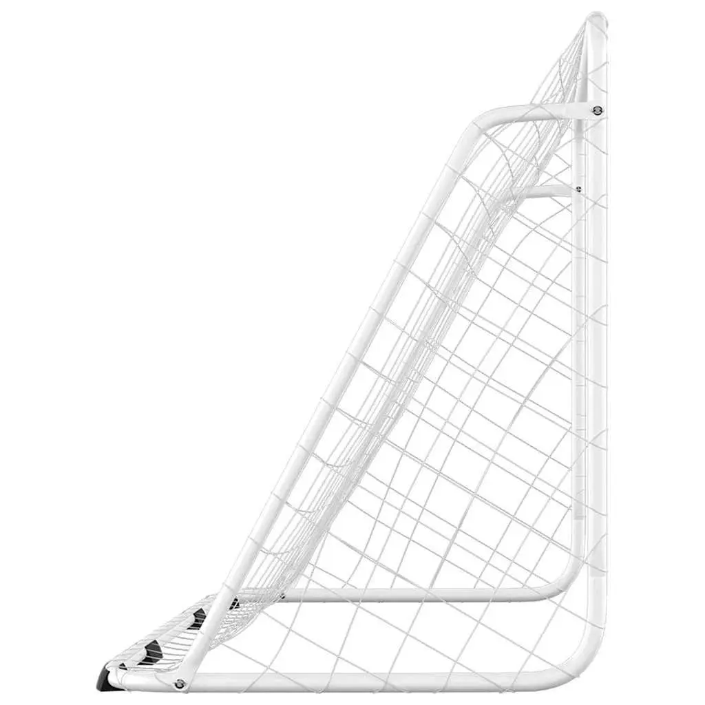 Football Goal Steel Frame Weather-Resistant Polyester Net 180x90x120 cm White