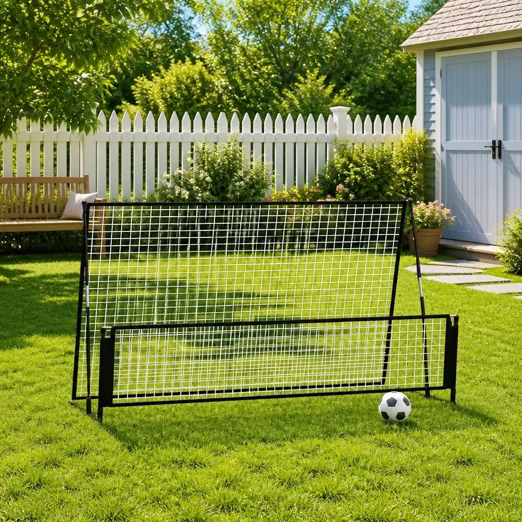 2 in 1 Soccer Rebounder Football Goal Portable Training Net 202x104x120cm Steel