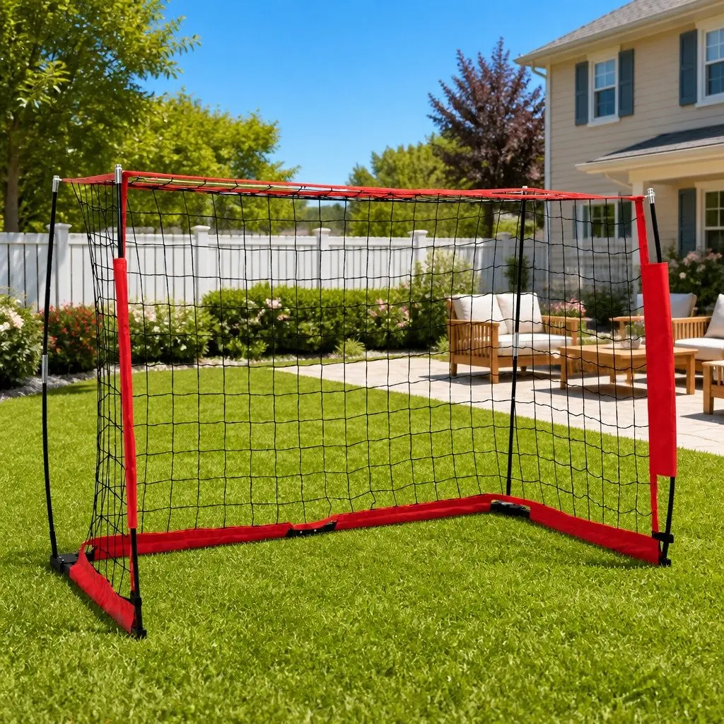 Portable Foldable Soccer Goal Football Training Net Black Backyard Practice