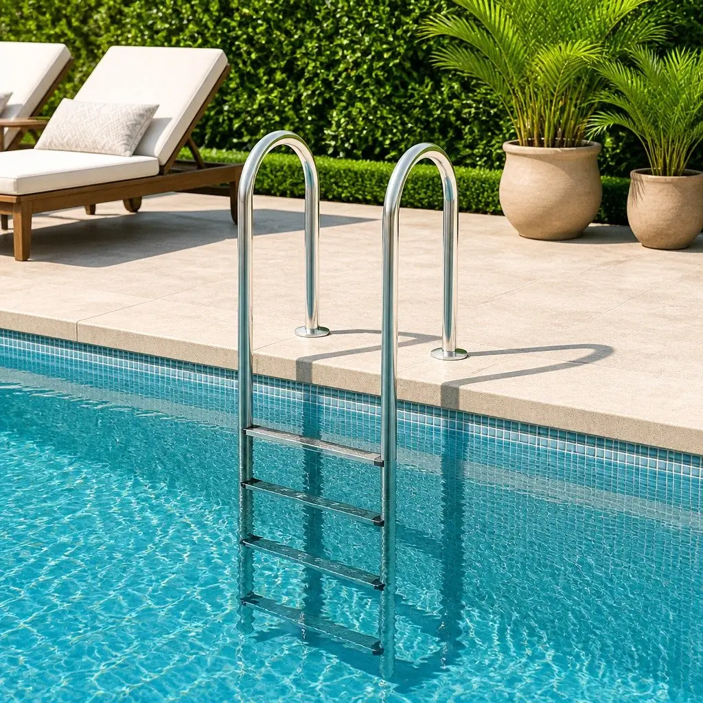 Pool Ladder Non-Slip Stainless Steel 54x38x211cm Silver