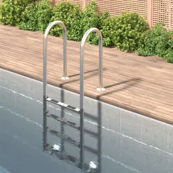 Pool Ladder 54x38x184.5cm Swimming Pool Steps Stainless Steel Safe Access