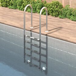 Pool Ladder 54x38x211cm Stainless Steel Swimming Pool Steps Spa Access Ramp