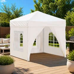 Folding Party Tent Cream 2x2 m with Sidewalls Outdoor Gazebo Canopy Garden
