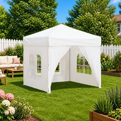 Folding Party Tent Sidewalls Gazebo Outdoor Canopy Marquee 2x2m White