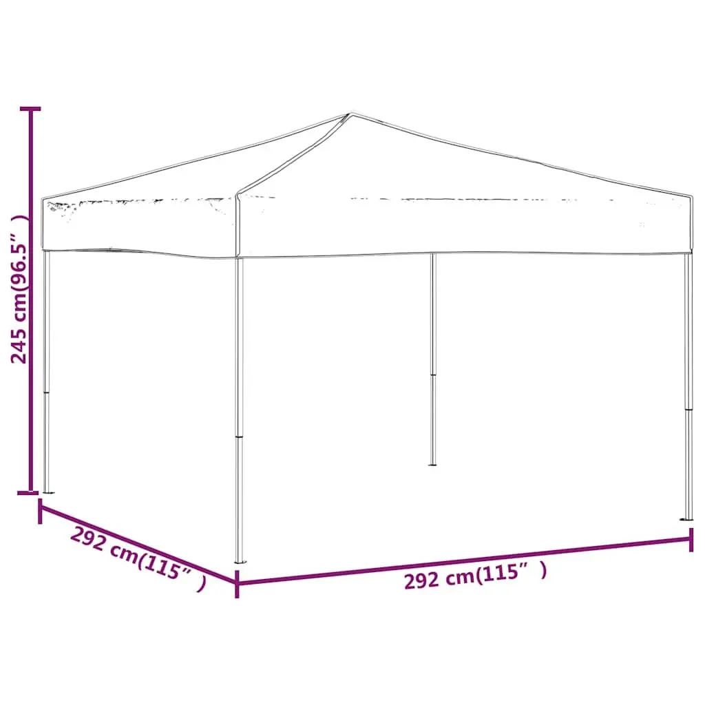 Folding Tent Outdoor Canopy 3x3m Blue Durable Steel Frame Portable Garden Shelter