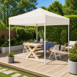 Folding Party Tent Cream 3x3m Outdoor Gazebo Canopy Portable Wedding Event