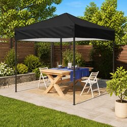 Folding Party Tent Outdoor Shelter Canopy 3x3m Black Gazebo Camping Garden Event