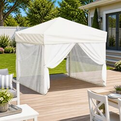Folding Party Tent with Sidewalls Cream 3x3m Outdoor Canopy Gazebo Marquee